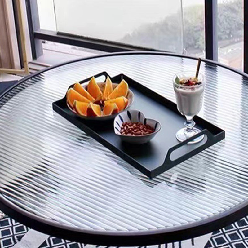 Modern Minimalist Round Glass Coffee Cocktail Table - 17.72" H