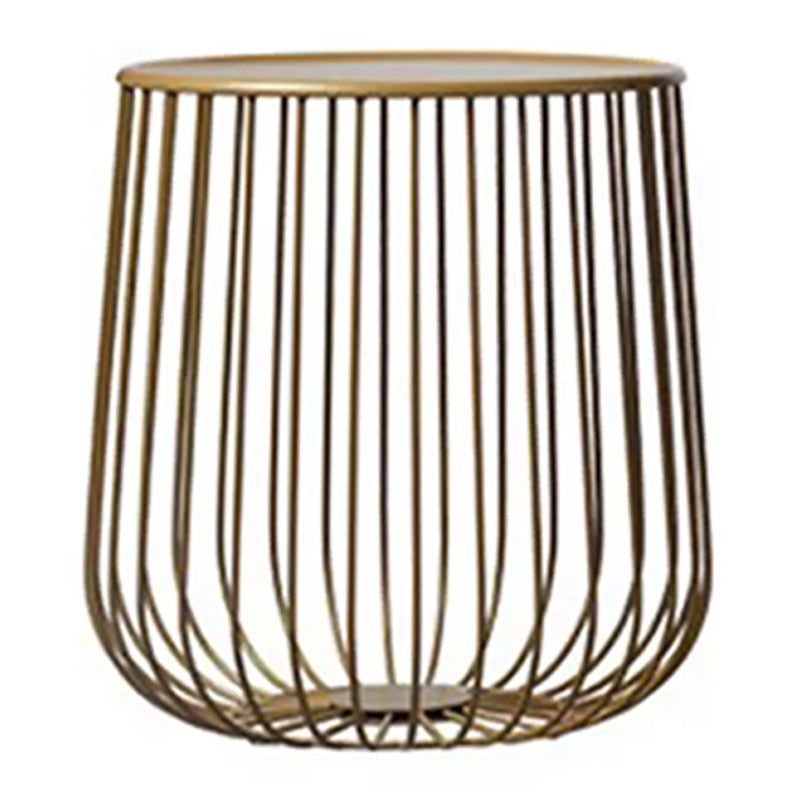 Mid-century Round Iron Coffee Table Frame Cocktail Table with Storage