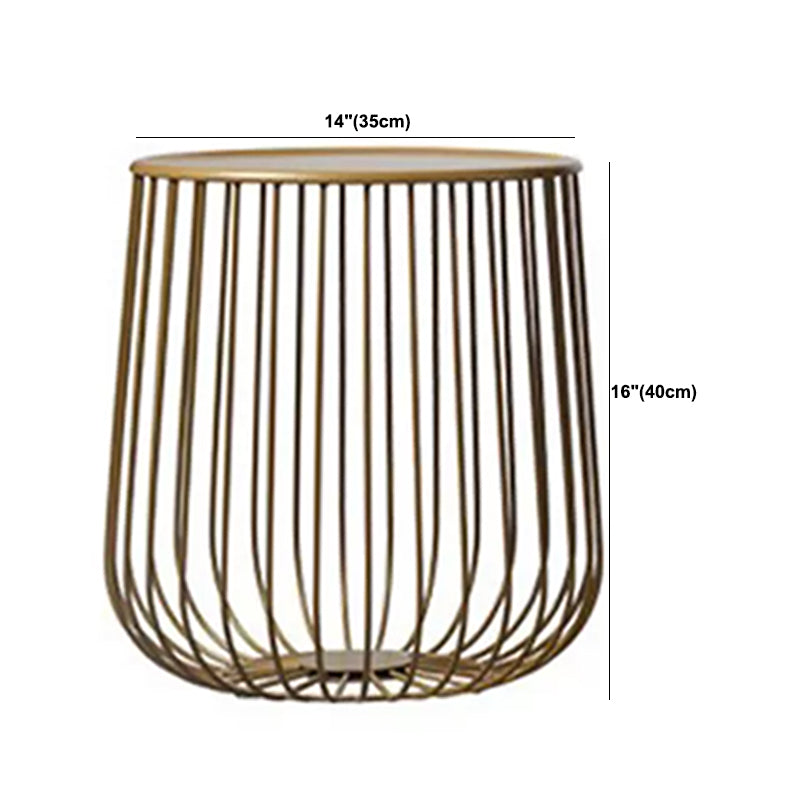 Mid-century Round Iron Coffee Table Frame Cocktail Table with Storage