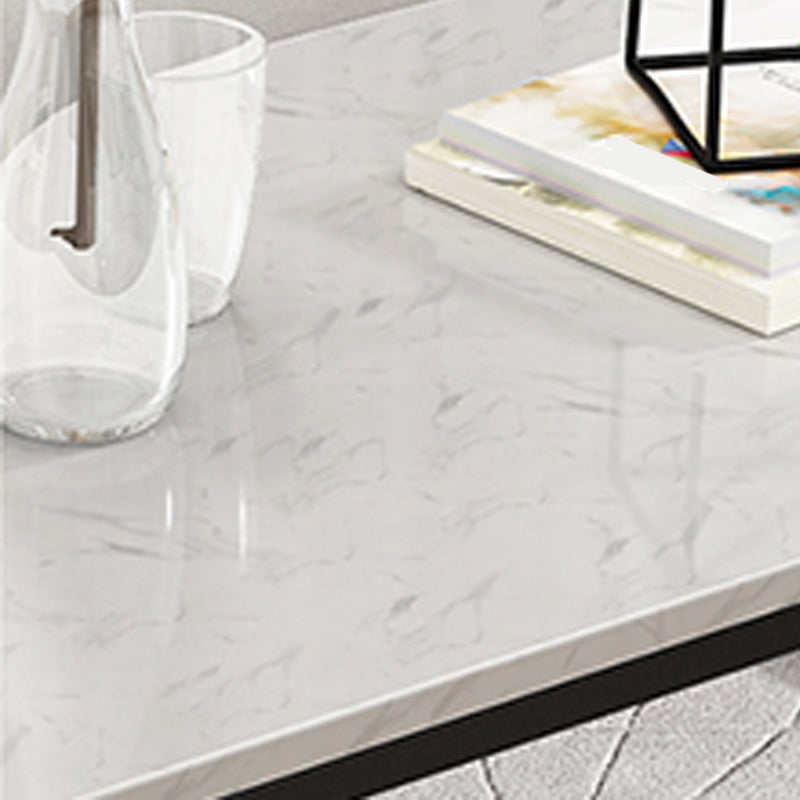 Stone Rectangular Coffee Table and Frame Coffee Table Glam Style