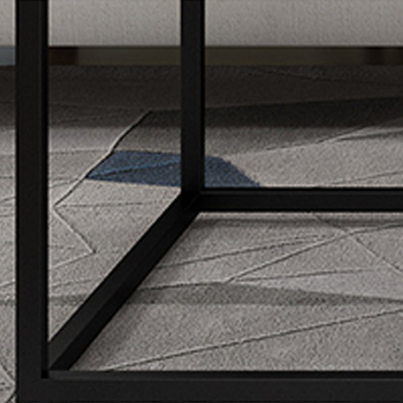 Stone Rectangular Coffee Table and Frame Coffee Table Glam Style