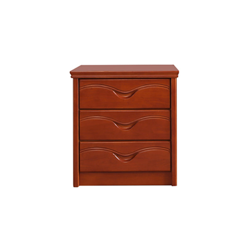 Mid-Century Modern Brown Accent Chest with Drawers Chest in Rubberwood