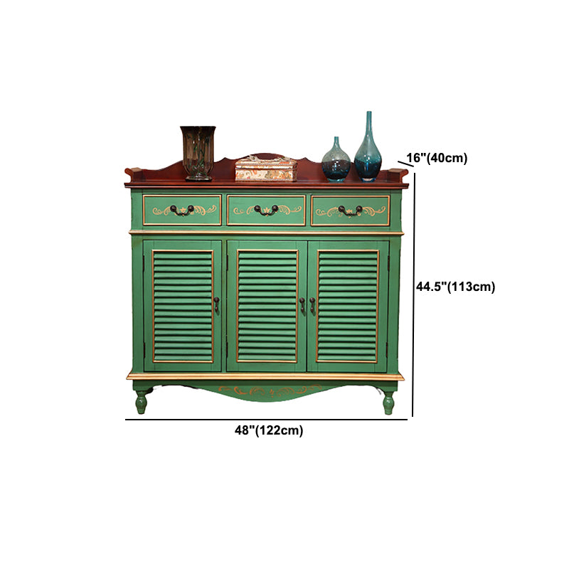 Industrial Rectangle Accent Cabinet with Solid Wood Bun Feet