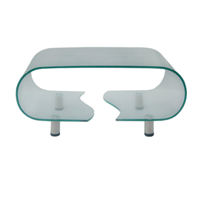 Modern Style Glass Top Coffee Cocktail Table with Storage Shelf