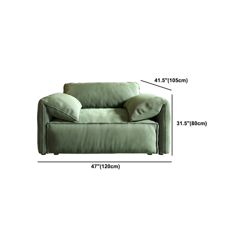 31.5 " H Contemporary Green Faux Leather Pillow Top Arm Sofa