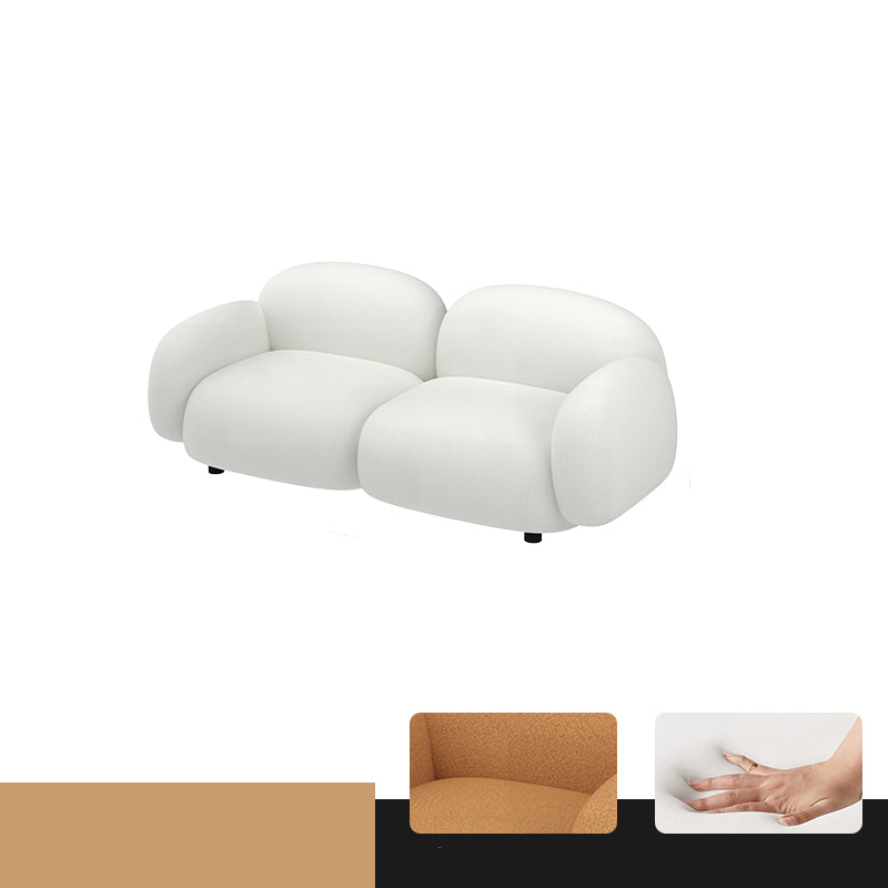 Contemporary 27.56" H Faux Leather Square Arm Sofa for Living Room