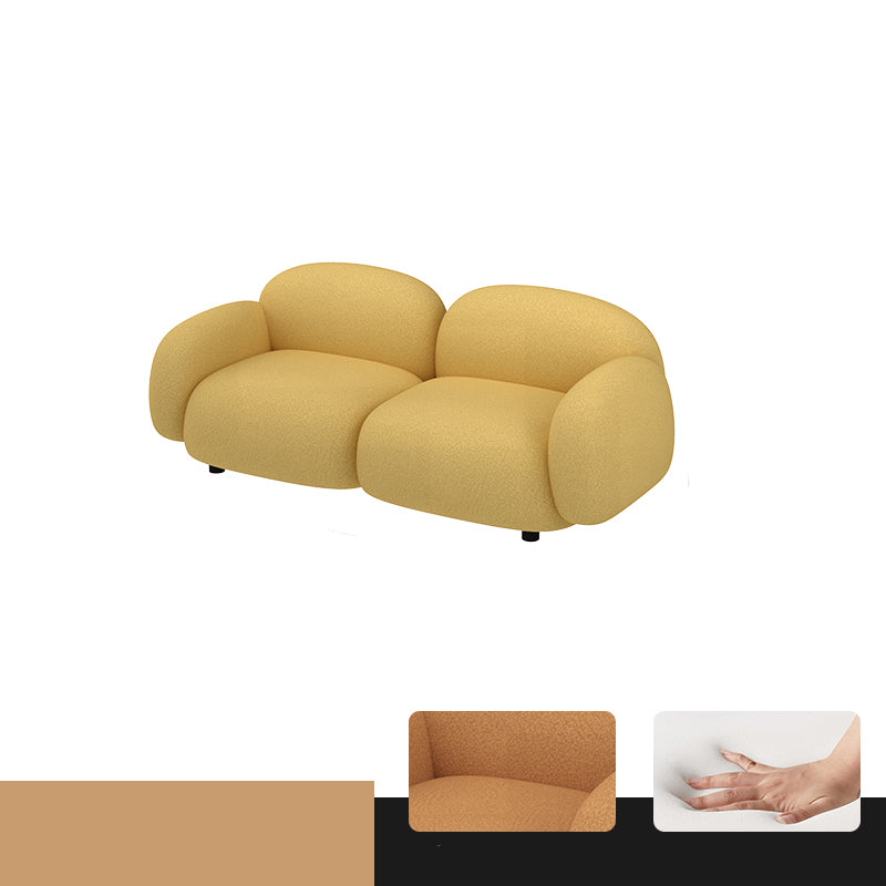 Contemporary 27.56" H Faux Leather Square Arm Sofa for Living Room
