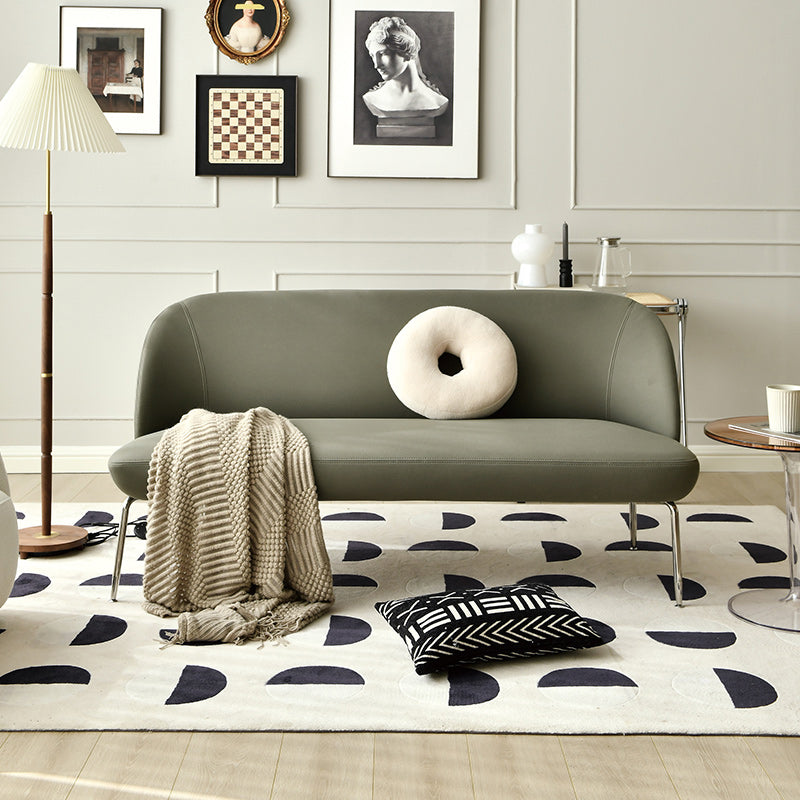 Modern 2/3-seater Settee Faux Leather Stain Resistant Sofa with Metal Legs