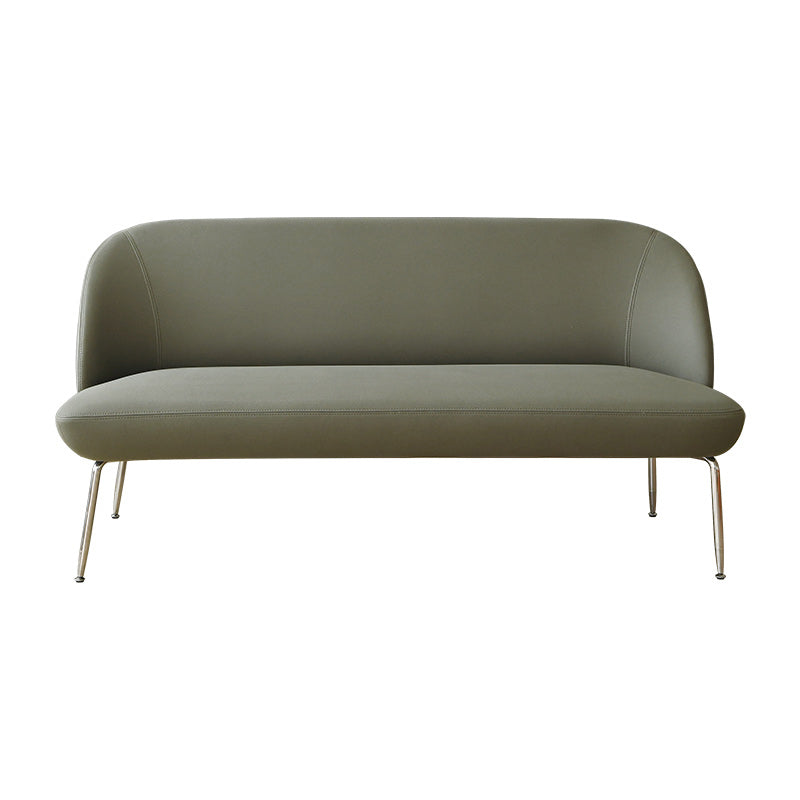 Modern 2/3-seater Settee Faux Leather Stain Resistant Sofa with Metal Legs