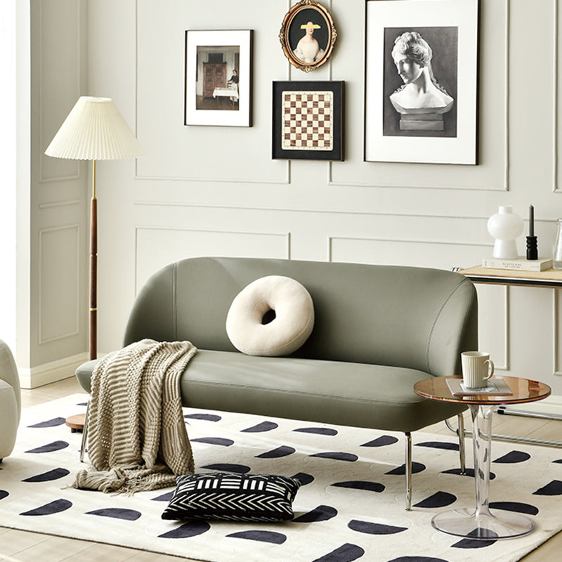 Modern 2/3-seater Settee Faux Leather Stain Resistant Sofa with Metal Legs