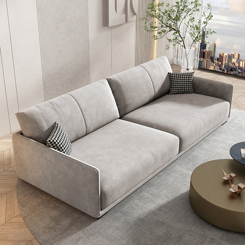 29.5" H Contemporary 3-seater Faux Leather Square Arm Sofa for Living Room