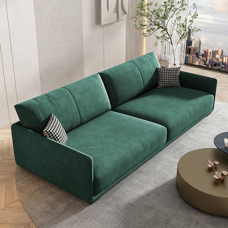 29.5" H Contemporary 3-seater Faux Leather Square Arm Sofa for Living Room