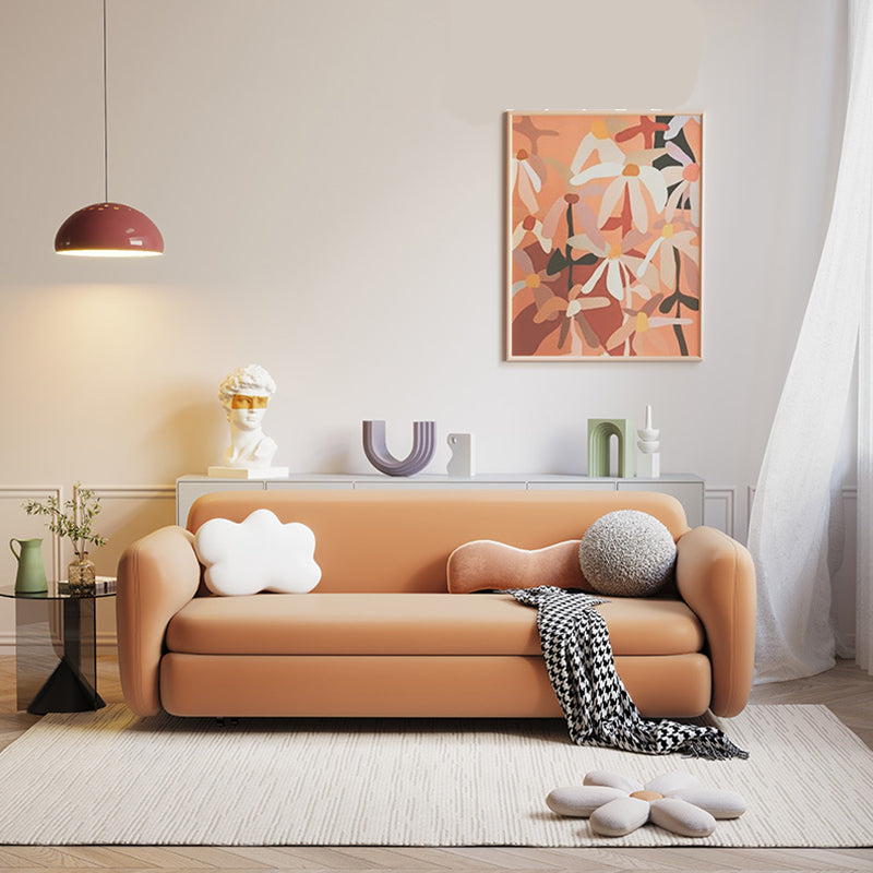 Slipcovered Sofa Bed with Square Arm and Cushios Back,37.40" W