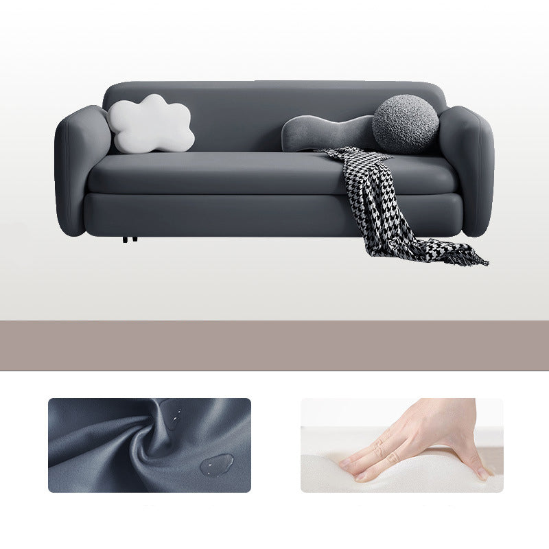 Slipcovered Sofa Bed with Square Arm and Cushios Back,37.40" W