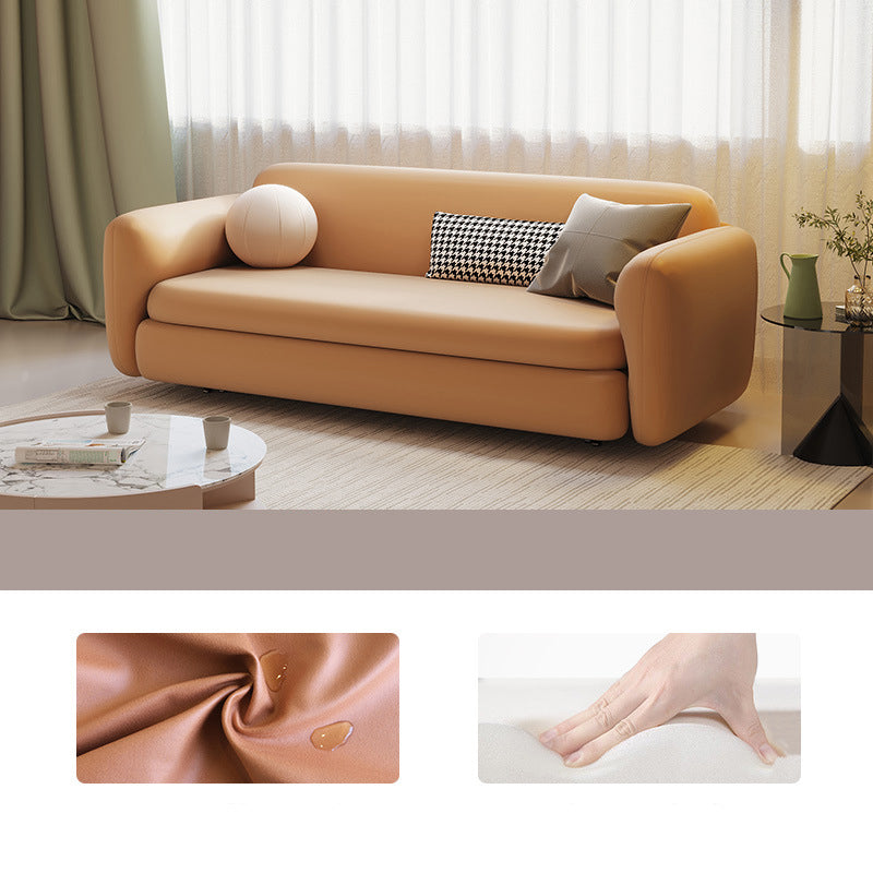 Slipcovered Sofa Bed with Square Arm and Cushios Back,37.40" W