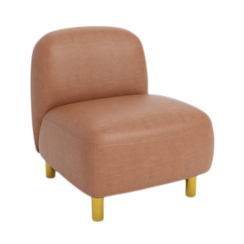 Faux Leather Sofa Recessed Arm Stain Resistant Sofa with Tight Back