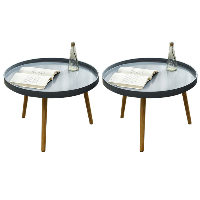 23.62 inch Wide Scandinavian Sofa Side Accent Table Wooden 3 Legs Round Side End Table