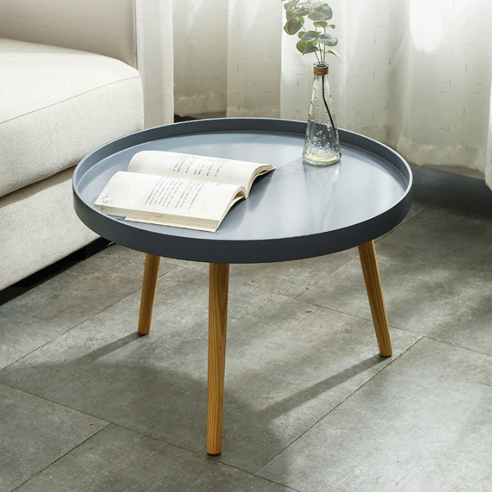 23.62 inch Wide Scandinavian Sofa Side Accent Table Wooden 3 Legs Round Side End Table
