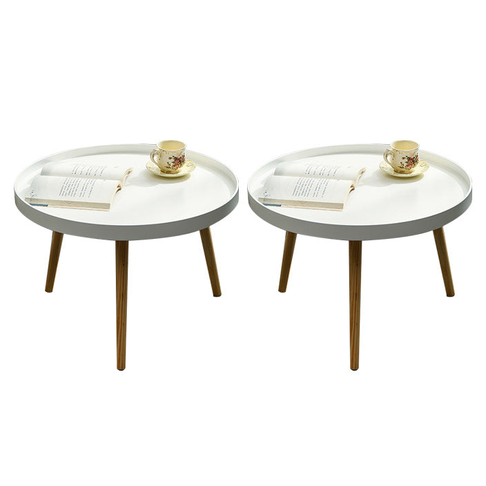 23.62 inch Wide Scandinavian Sofa Side Accent Table Wooden 3 Legs Round Side End Table