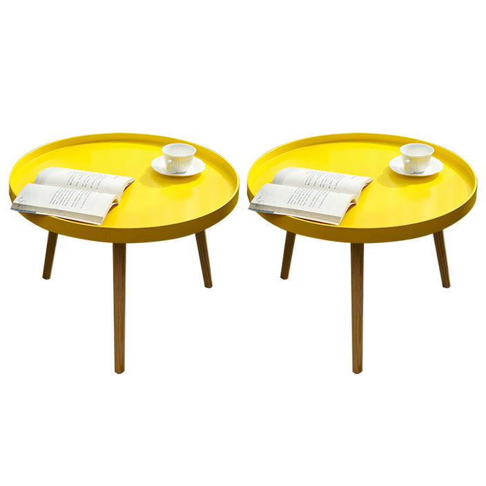23.62 inch Wide Scandinavian Sofa Side Accent Table Wooden 3 Legs Round Side End Table