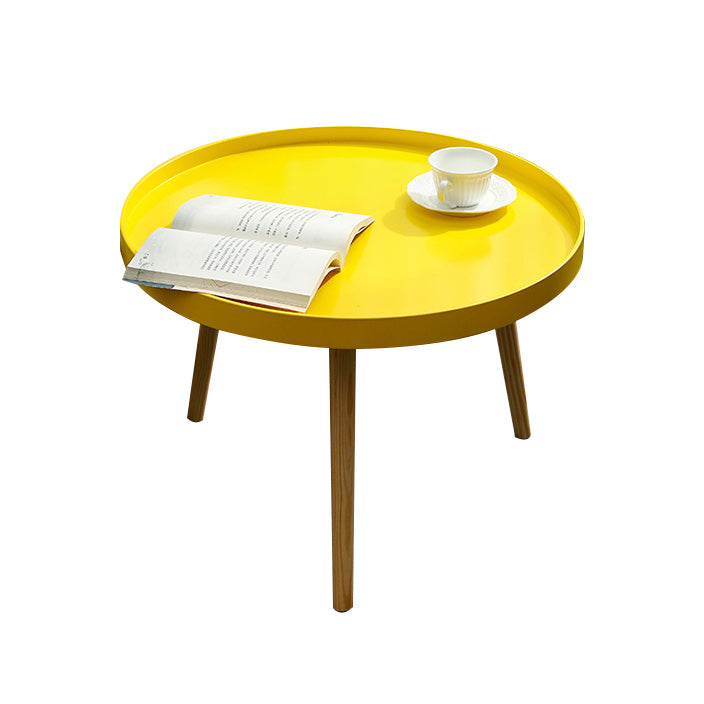 23.62 inch Wide Scandinavian Sofa Side Accent Table Wooden 3 Legs Round Side End Table