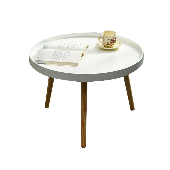 23.62 inch Wide Scandinavian Sofa Side Accent Table Wooden 3 Legs Round Side End Table