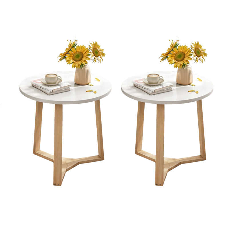 Contemporary Style Side End Table Wooden Round Sofa Side Accent Table