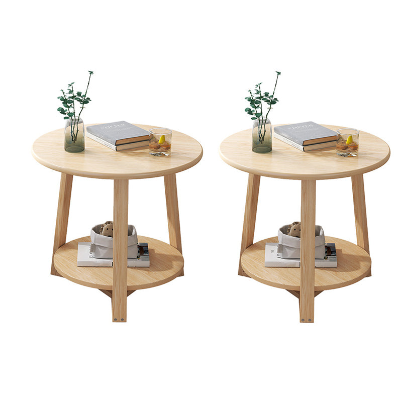 Contemporary Style Side End Table Wooden Round Sofa Side Accent Table