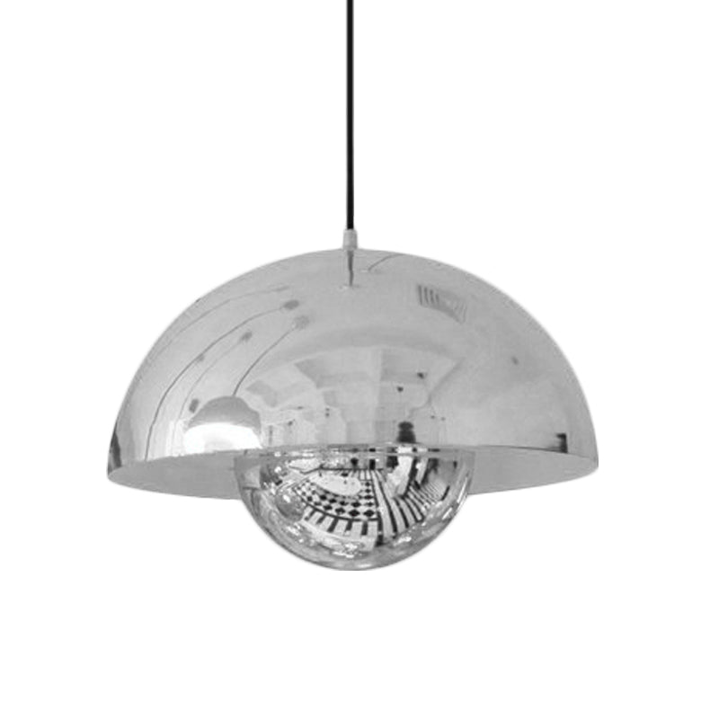 Iluminación colgante de metal de plata/rojo/amarillo con sombra de domo luz de techo colgante nórdico para comedor