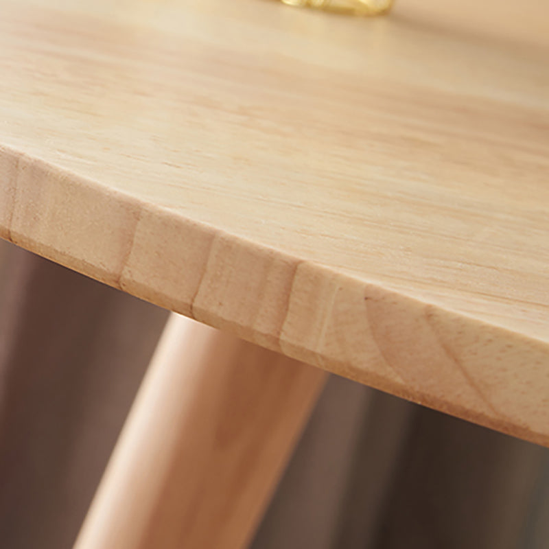 Contemporary Style Side End Table Solid Wood Round Sofa Side Accent Table