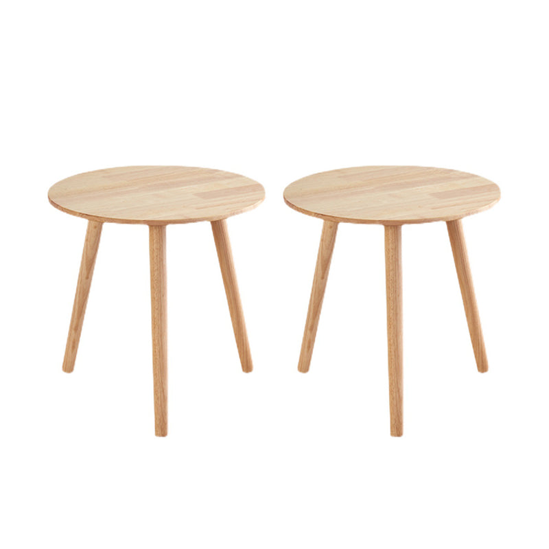 Contemporary Style Side End Table Solid Wood Round Sofa Side Accent Table