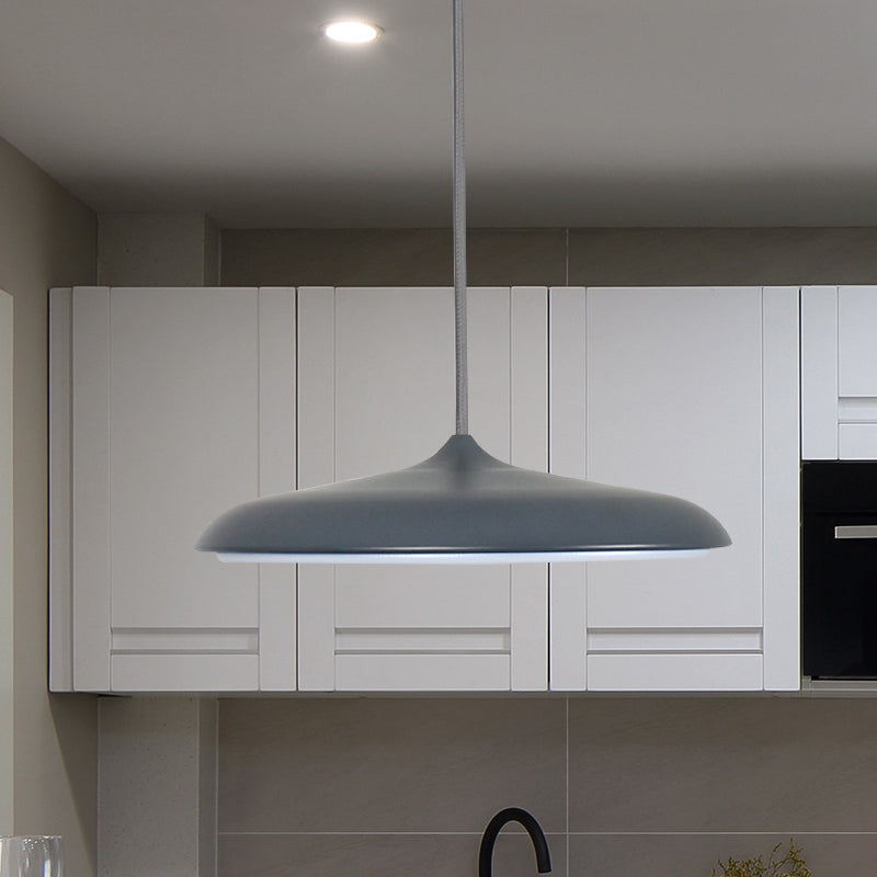 Scheibendecke Anhänger Licht Modernismus Metall 10 "/16" Dia 1 hellweiß/rosa/gelb hängende Lampe in warm/weiß