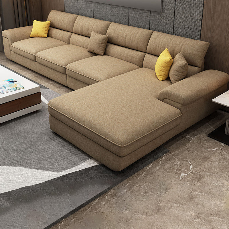 Nordic Stationary Living Room Recessed Arm Cushions Sofa Chaise