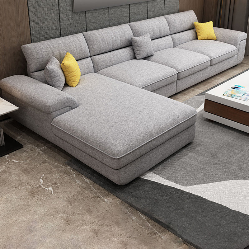Nordic Stationary Living Room Recessed Arm Cushions Sofa Chaise