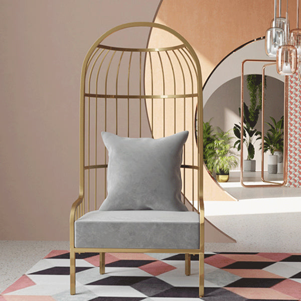 Glam Fabric Arms Included with Pillow Basic Four Leg Accent Armchair