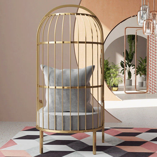 Glam Fabric Arms Included with Pillow Basic Four Leg Accent Armchair