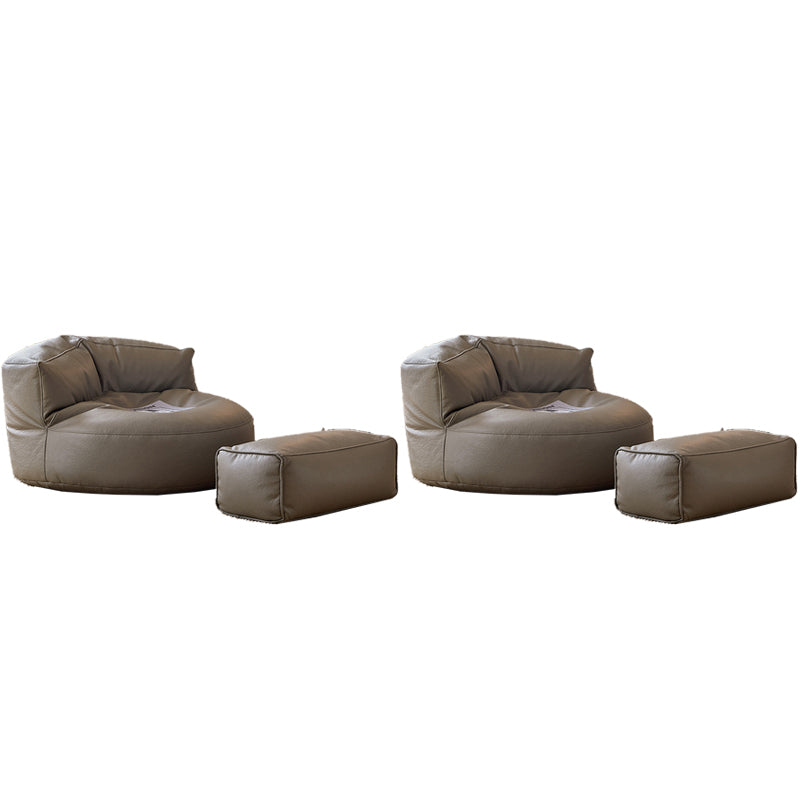 Contemporary Bonded Leather Armless Reclining Tight Back Lounge Chair
