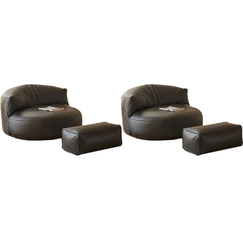 Contemporary Bonded Leather Armless Reclining Tight Back Lounge Chair