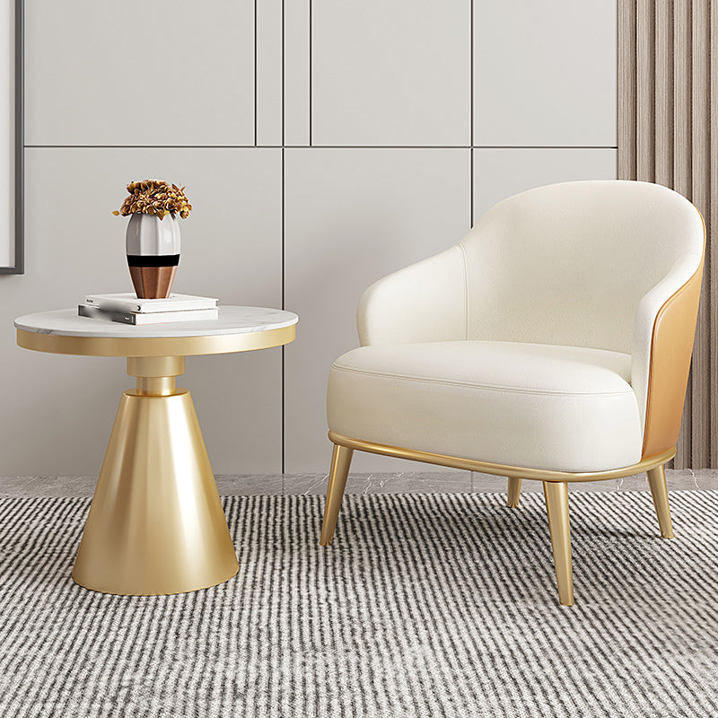 Contemporary Bonded Leather Arms Included Basic Four Leg Armchair