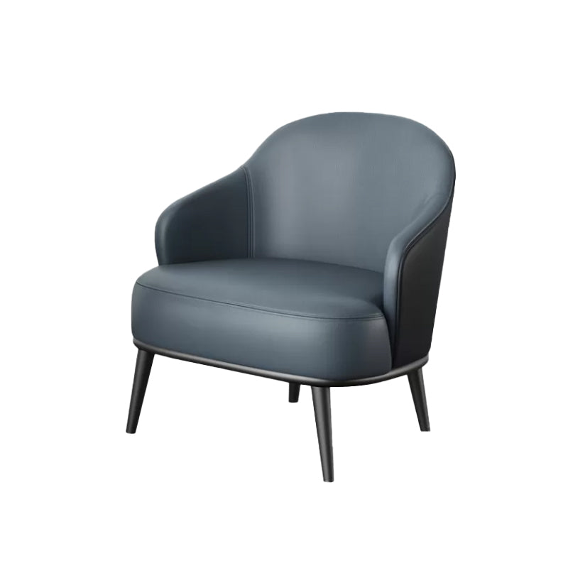 Contemporary Bonded Leather Arms Included Basic Four Leg Armchair