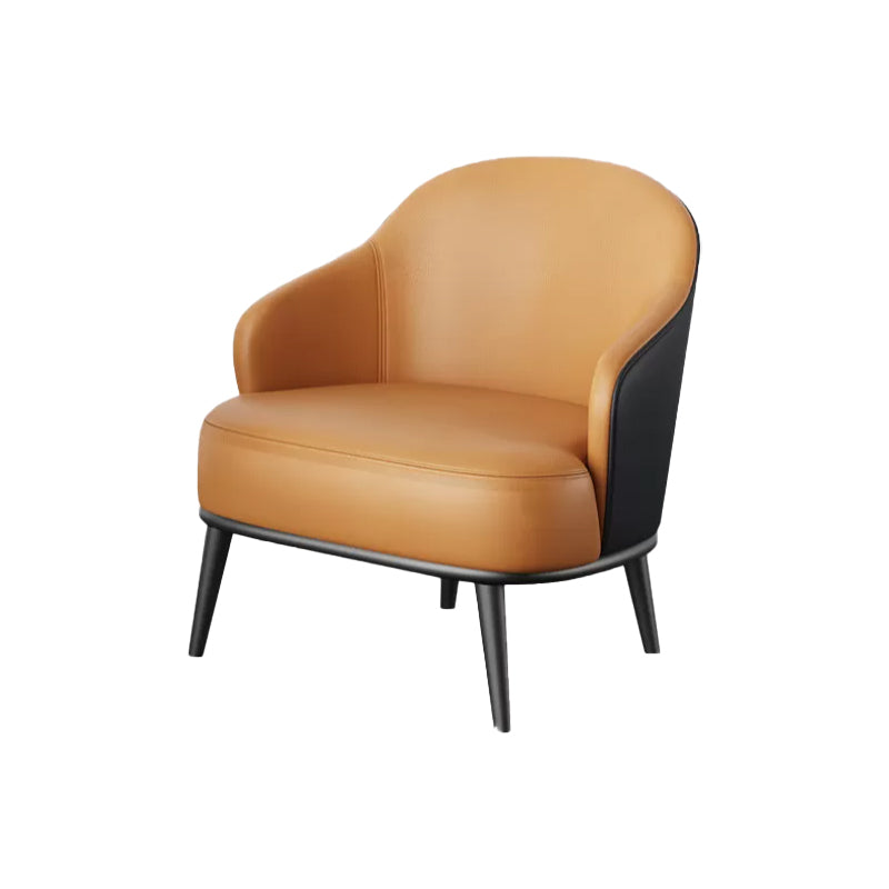 Contemporary Bonded Leather Arms Included Basic Four Leg Armchair
