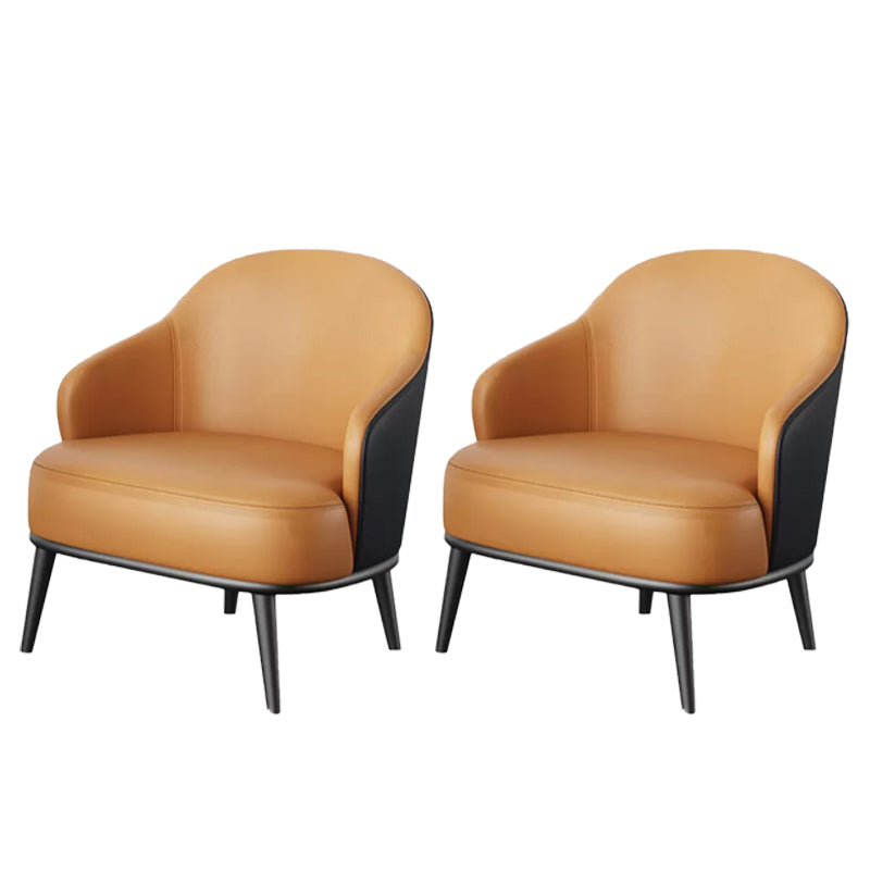 Contemporary Bonded Leather Arms Included Basic Four Leg Armchair