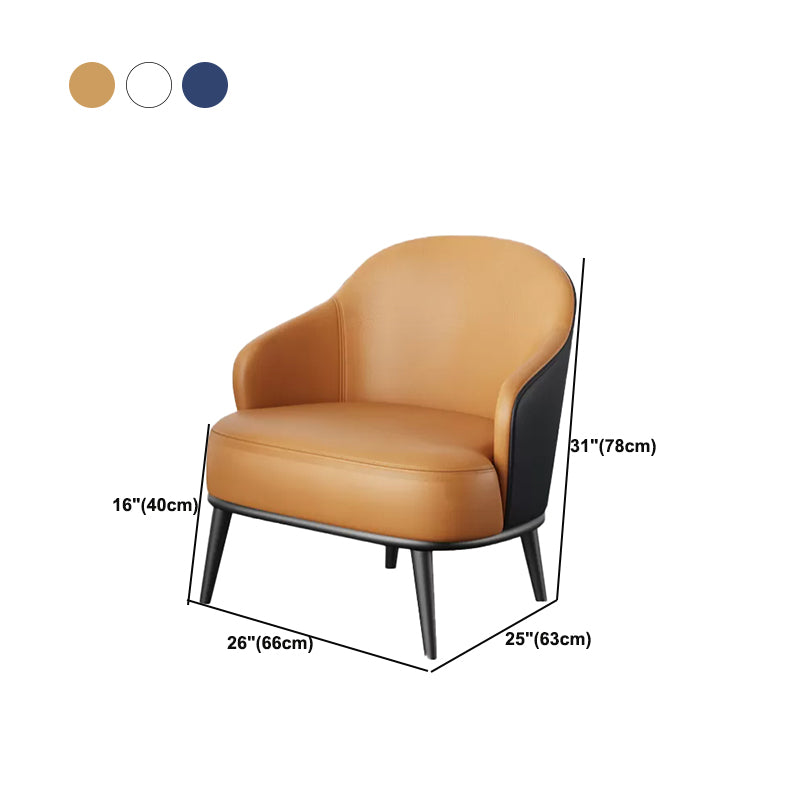 Contemporary Bonded Leather Arms Included Basic Four Leg Armchair