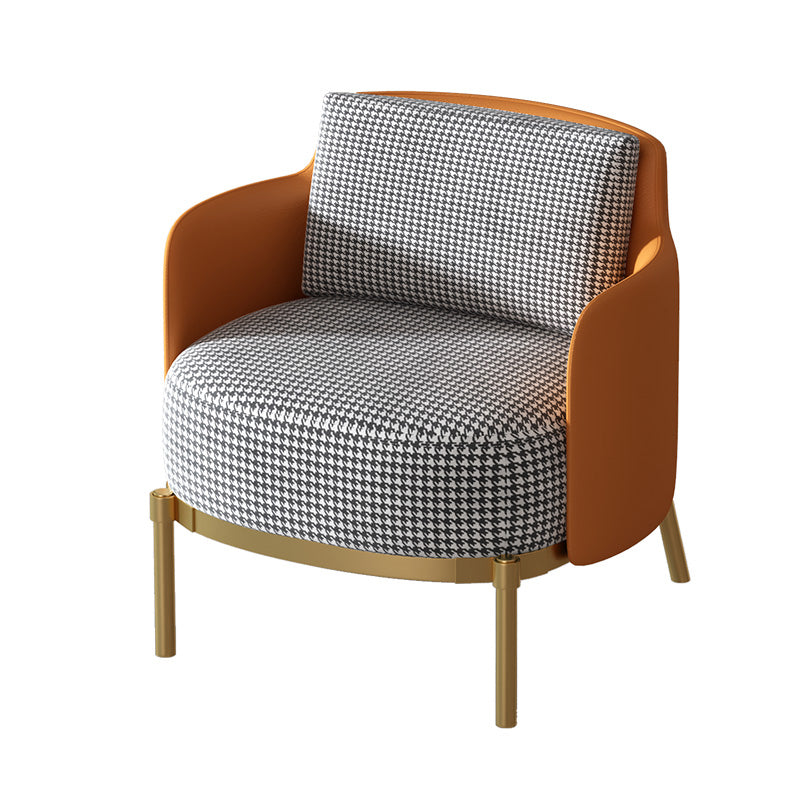 Contemporary Living Room with Goldtone Legs Basic Four Leg Accent Armchair