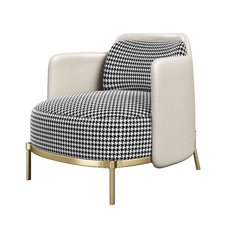 Contemporary Living Room with Goldtone Legs Basic Four Leg Accent Armchair