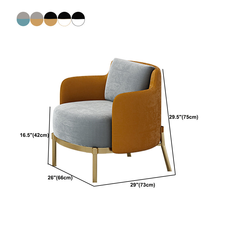Contemporary Living Room with Goldtone Legs Basic Four Leg Accent Armchair