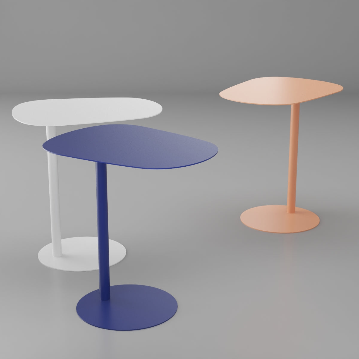 Pedestal Metal End Table Mid-Century Minimalist Side End Table