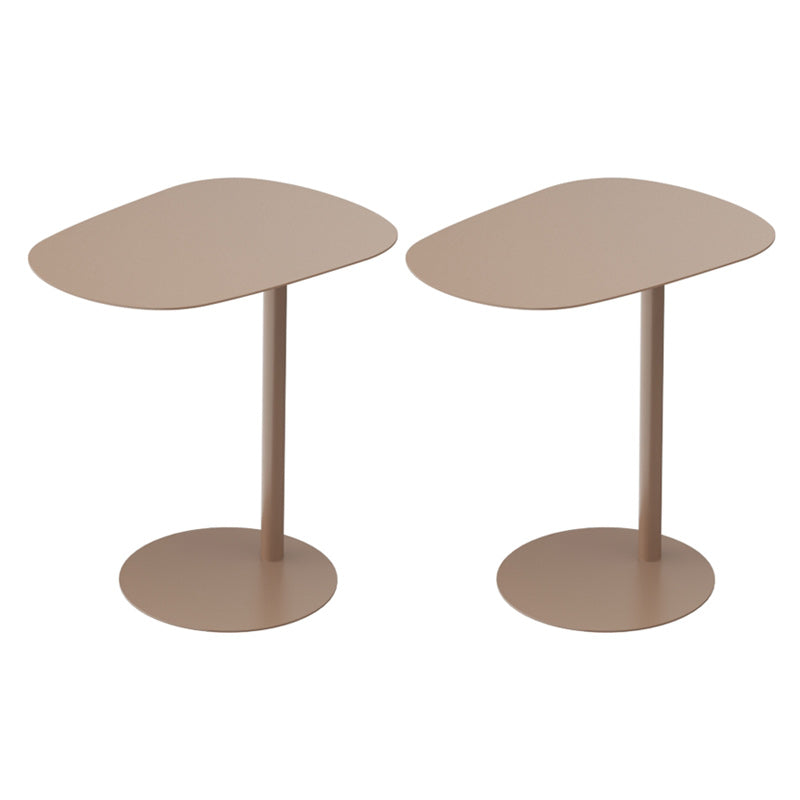 Pedestal Metal End Table Mid-Century Minimalist Side End Table