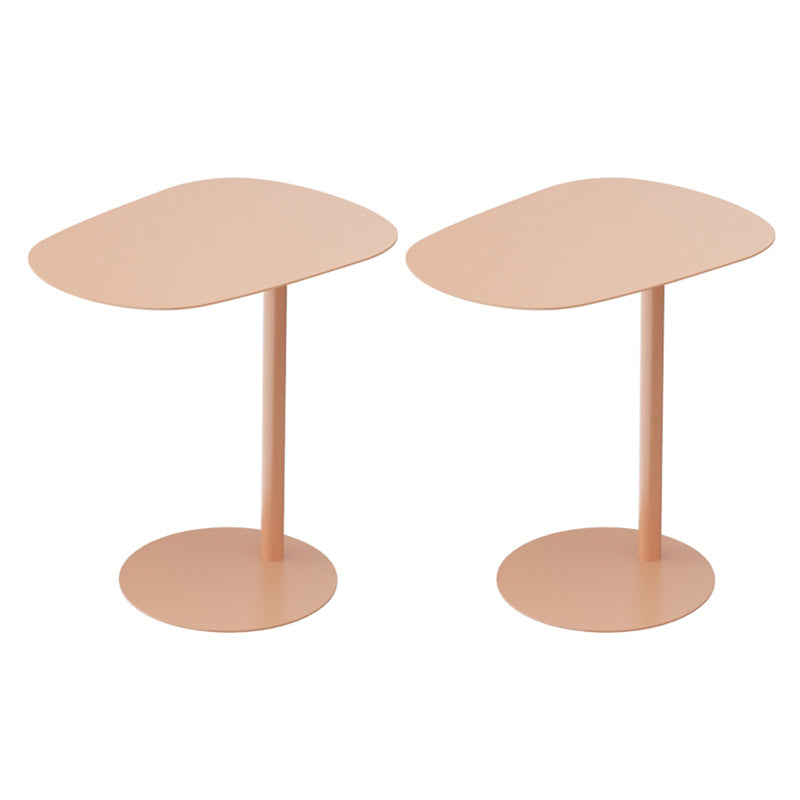 Pedestal Metal End Table Mid-Century Minimalist Side End Table