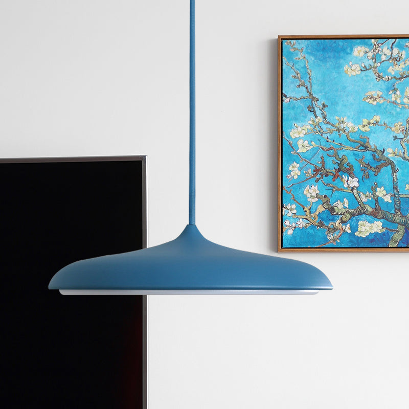 Scheibendecke Anhänger Licht Modernismus Metall 10 "/16" Dia 1 hellweiß/rosa/gelb hängende Lampe in warm/weiß